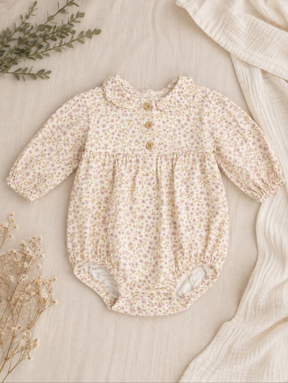 Little Planet by Carter’s Organic Baby Girl Floral Romper Onesie – Size 3M